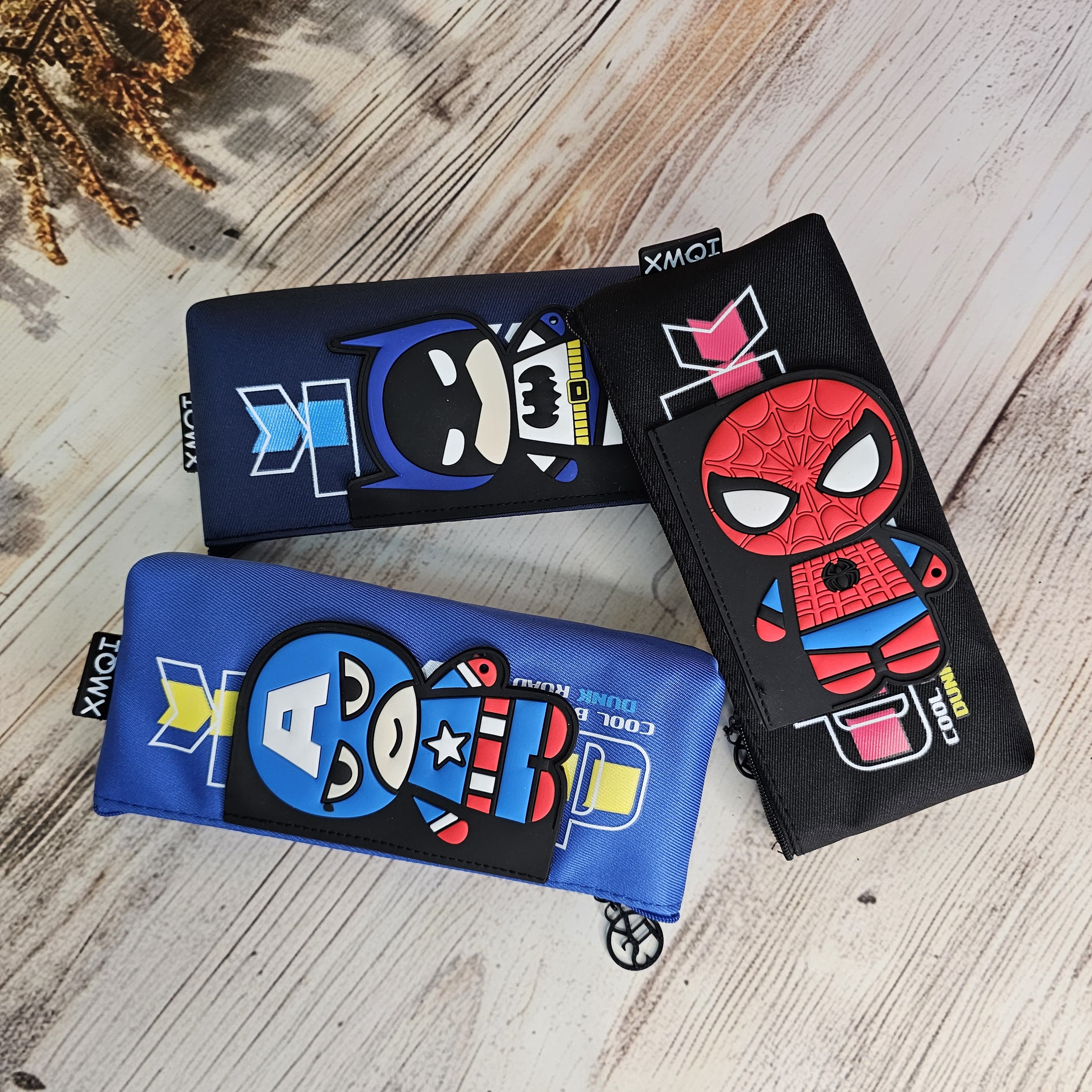 Superhero avenger -Themed Soft Pouch for Kids – Trendy & Durable Single Chain Pencil Case Featuring Spiderman, Batman & Captain America | Perfect Return Gift & School Essential for Students | Available at www.usmile.toys